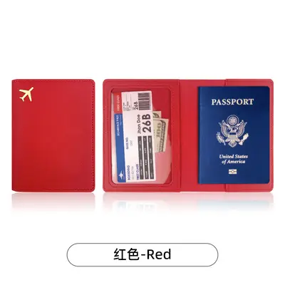 Uluslararası Stok Kalın PU Deri Özelleştirilebilir LOGO Pasaport Cüzdanı Pasaport Kılıfı Sıcak Baskı Uçak Pasaport Koruma Kaplı - 9