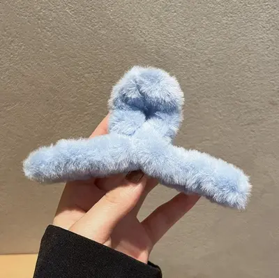 Hair Claw Clip for Women at the Back of Head, Large Plush Hair Claw Clip, Premium Fall and Winter Hair Claw Clip, Shark Clip, New Hair Claw Clip - 10