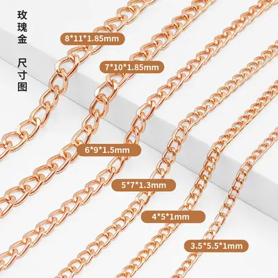 Lightweight Chain Gold Ball Chain Non-Fading Aluminum Oxide Chain Bag Clothing Decoration Abrasive Small Chain