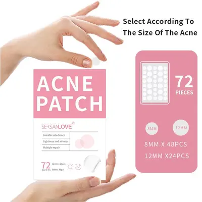 BUPY Invisible Acne Patches, 72 Pieces, Spot Treatment and Concealer