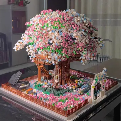 Cherry Blossom Treehouse Building Block Set, Large Princess Series - 3