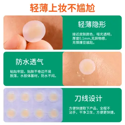 12 Pcs Edge-Sealed Invisible Pimple Patches, Thin and Breathable