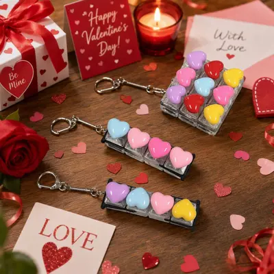 Valentinstag-Herz-Quetschspielzeug als Schlüsselanhänger