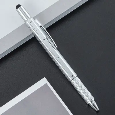 6-in-1 Multifunctional Plastic Tool Pen with Level, Ruler and Screwdriver - 7