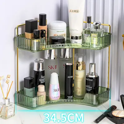 Eckiger Kosmetik-Organizer mit Dreieck-Regal - 4