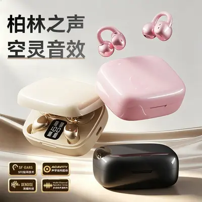 B70 2-in-1 Bluetooth kulaklık OWS, klips tasarım, akıllı ekran