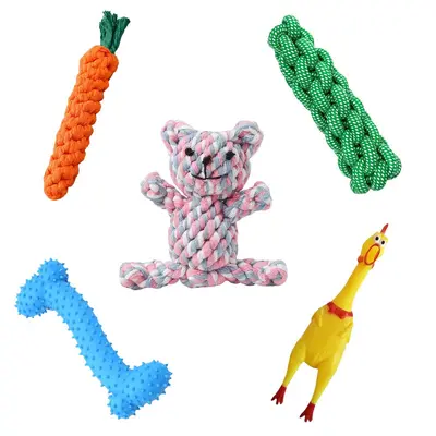 Handmade Woven Cotton Rope Durable Dog Chew Toy - 2