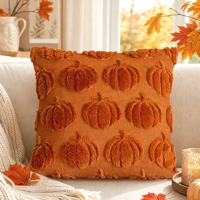Halloween Pillow Cover Wholesale New Pumpkin Pillow Cover Custom Amazon Thanksgiving Sofa Decoration Cushion Cover - 9