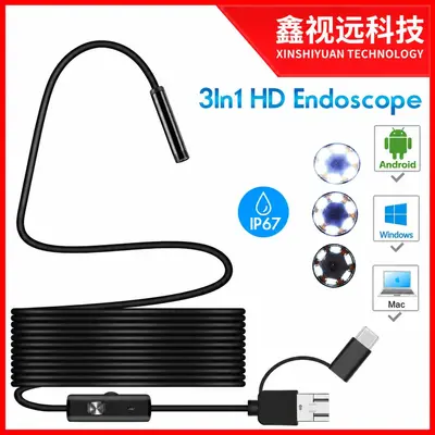 5.5mm 3-in-1 Smartphone-Endoskop HD-Kamera Auto-Reparatur Rohrinspektions-Industrie-Inspektionssonde