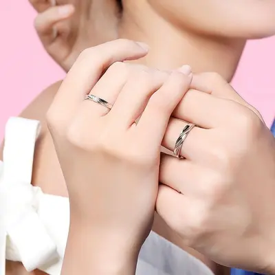 Möbius couple rings with niche design, pair set - 3