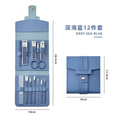 12-piece nail scissor set, manicure tools, folding case - 9