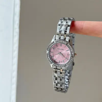 Women's watch, steel band, small diamond dial