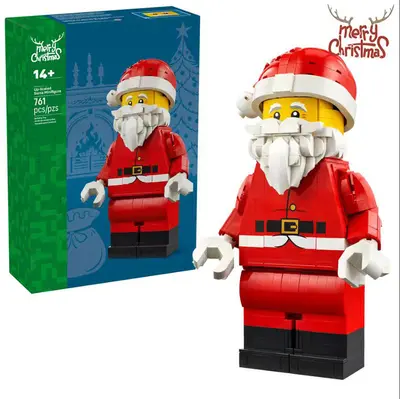 Sınır ötesi uyumlu Lego 40820 Noel Baba büyük boy Noel Baba yapı taşı minifigür oyuncak