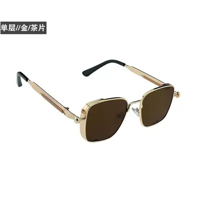 Double-Layer Flip-Up Sunglasses Square Frame with Spring Hinge - 10