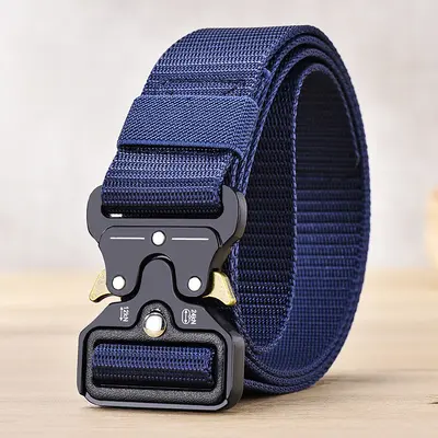 Sınır Ötesi Özel Cobra Taktik Kemeri Outdoor İş Kıyafeti Asker Eğitimi Toka Tuval Yapay Nylon Kayış Erkek Örgülü Pantolon Kayışı - 10