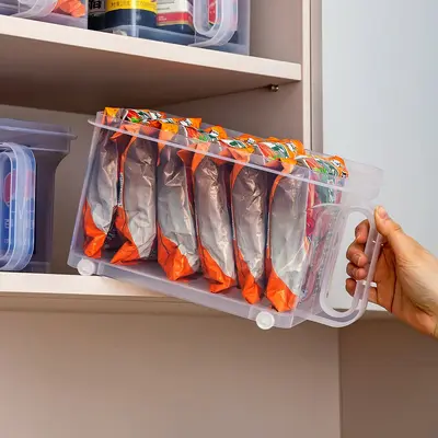 Kitchen cabinet storage box with handles, cookware organizer