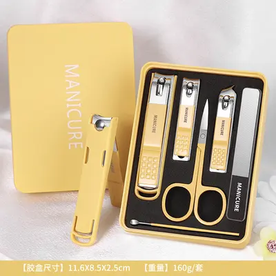 Nagelschere Set Edelstahl, tragbar mit Behälter - 8