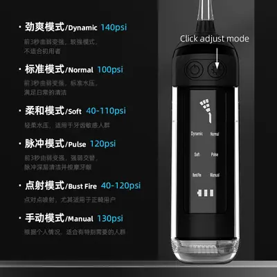 跨境6挡USB冲牙器调节洗牙器电动便携式水牙线美牙仪口腔冲洗器
