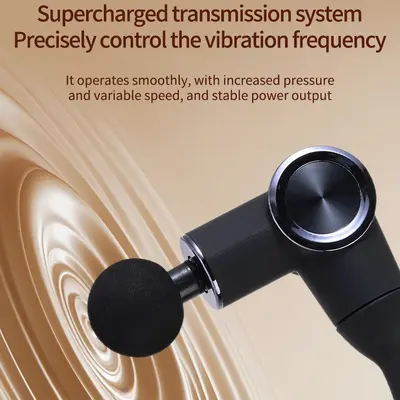 Foldable Handheld Massage Gun with Long Handle and Angled Head - 3