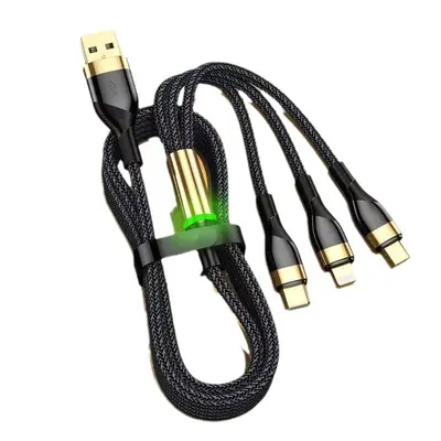 Vergoldetes magnetisches 100W Schnellladekabel 3-in-1 mit LED