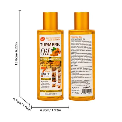 Turmeric Oil 200 ml with Mandelic Acid, Moisturizing Face and Body Massage Oil - 7