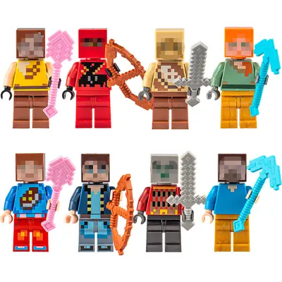 World Minifigure Building Blocks with Weapons, Micro Particles