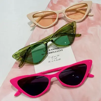 Damen-Cat-Eye-Sonnenbrille im Retro-Dreieck-Stil - 4
