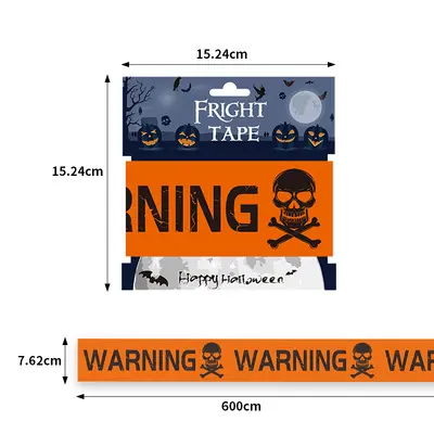 Halloween Warning Tape with Skull Decoration for Scene Props