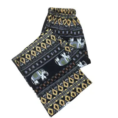 Weite Yogahose mit Elefantenmuster, leichter Sommerschnitt - 11