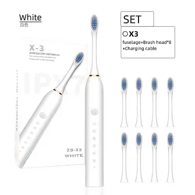Adult Fully Automatic Sonic Electric Toothbrush, Soft Bristles, Rechargeable, Waterproof - 10