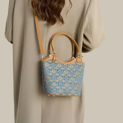 Guangxi Zhuang Brocade Elephant Pattern Women's Basket Bag - 4