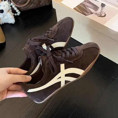 Women's Soft Leather Thick-Sole Forrest Gump Casual Sneakers