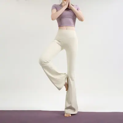 Women's Yoga Flared Pants, Moisture-Wicking Fitness Trousers - 10