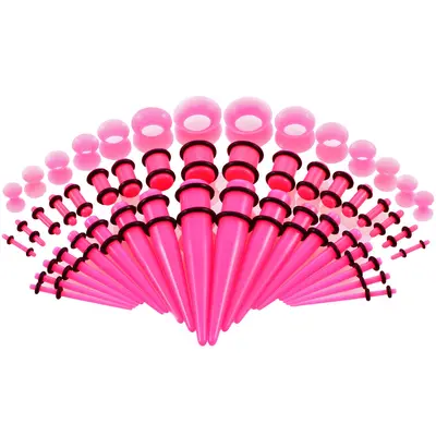 Acrylic Pointed Ear Gauge Set, 50 Pieces, Piercing Earrings - 12