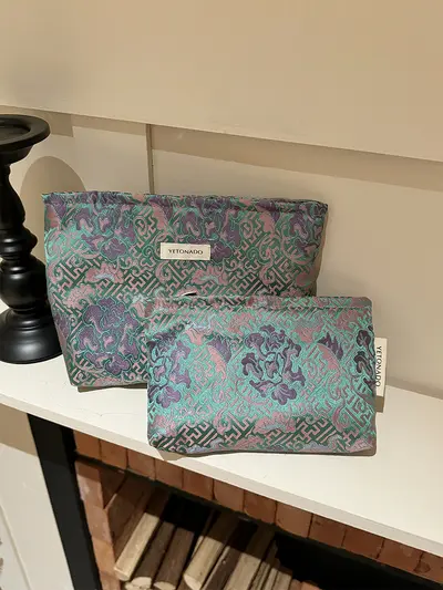 Vintage Peony Pattern Cosmetic Bag, Portable - 4