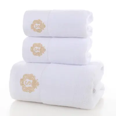 Pure cotton bath towel set, 3-piece - 12