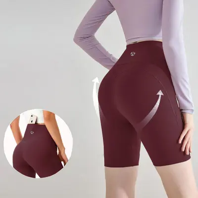 Butt-Lifting Double-Layer Yoga Cycling Shorts for Women - 8