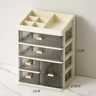 Desktop storage box with drawers dustproof stationery organizer - 13