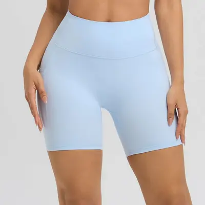 Yüksek belli kadın yoga şortu, cepli, dikişsiz, kalça kaldırıcı - 13