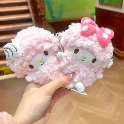 Sevimli Peluş Küçük Koyun Anahtarlık Kolye Figürü Küçük Çilek Krem Koyun Koala Set Oyuncak Askı