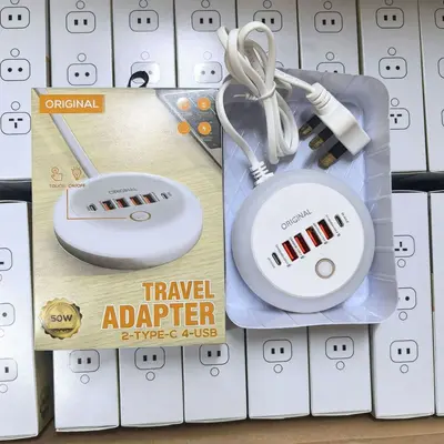 Sınır Ötesi Yeni Model Yuvarlak PD50W Çoklu Hızlı Şarj Çoklu Fonksiyonlu Aydınlatmalı Priz 4USB+Çift Type-C Akıllı Şarj Başlığı - 9