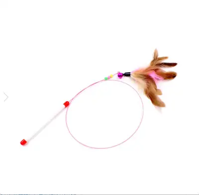 Suction Cup Cat Teaser Wand with Long Pole and Replaceable Head - 10