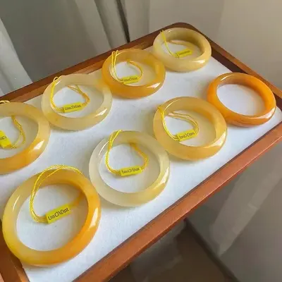 Doğal Huanglong Jade bilezik, altın tel, yarı dağ yarı su - 2