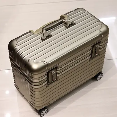 Tamamen alüminyum magnezyum alaşımlı fotoğrafçılık arabası çantası, açılır kapaklı, 18 inç kamera çantası, metal taşıma çantası, unisex kabin boy valiz. - 9