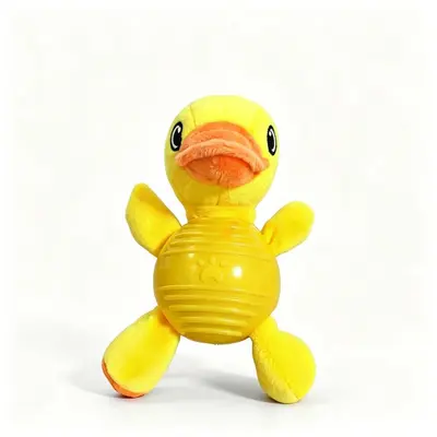 Chewable soft rubber dog toy, plush squeaky training toy - 11
