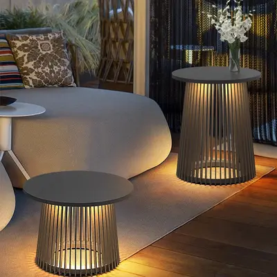 Solar Iron Courtyard Lamp, Waterproof Outdoor Floor Standing Garden Light