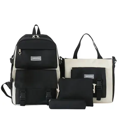 Öğrenci sırt çantası, dört parçalı set, Harajuku tarzı - 13