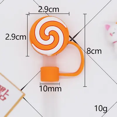 Staubdichte Halloween-Strohhalmabdeckung mit 10mm Gummistopfen - 8