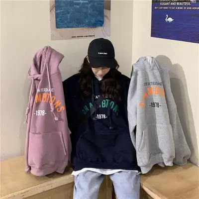 Women's Fleece-Lined Plus Size Hooded Sweatshirt, Printed