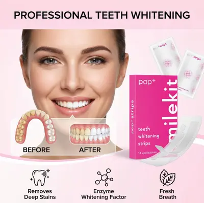 Teeth Whitening Strips 7 Pairs (14 Strips), PAP+ Anti-Sensitivity Formula - 3